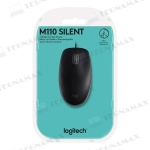 Mouse Logitech M110 USB optico negro gris azul para oficina