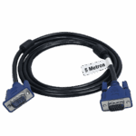 cable de video vga longitud 5 metros con conectores azules y filtros de ferrita