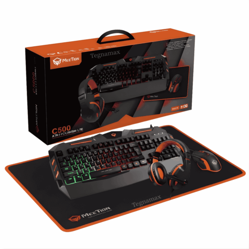 Combo gamer 4 en 1 MEETION MT-C500 — teclado, mouse, audífonos y pad