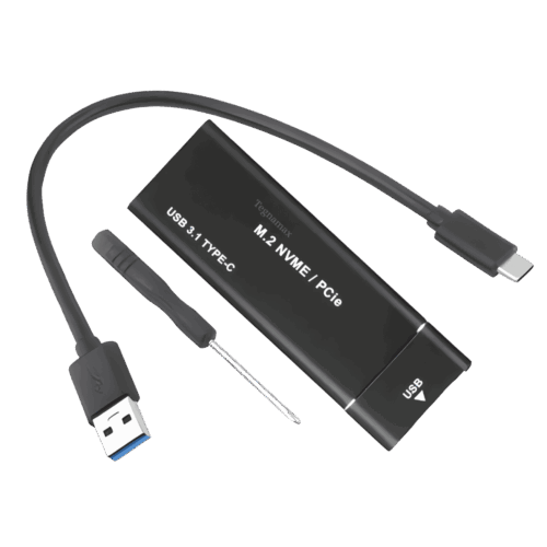 Carcasa Enclosure M.2 NVMe – Adaptador USB-C para SSD PCIe (1 Ranura)