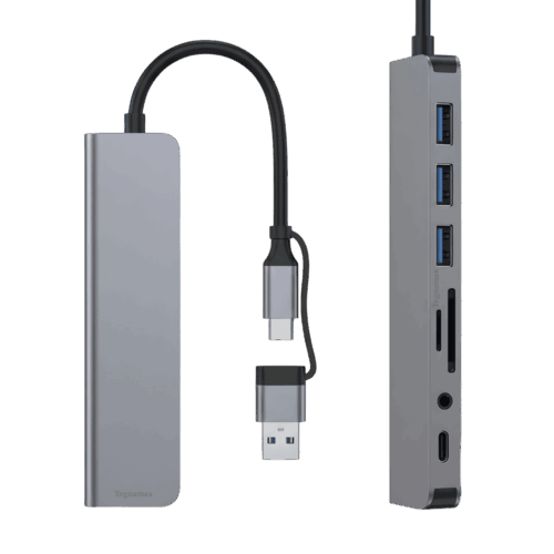 Hub USB C Multifunción Universal 8 En 1 Audio 4 USB SD