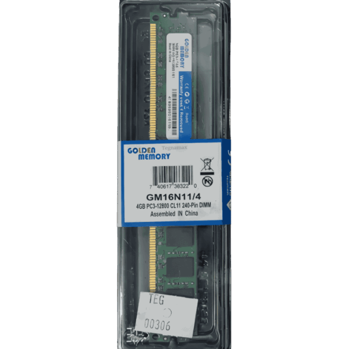 Memoria RAM Golden 4GB DDR3 PC – DIMM 1600MHz (PC3-12800) para Escritorio