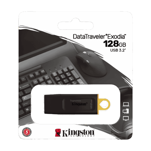 Memoria Flash USB Kingston 128GB Black – DataTraveler USB 3.2 Gen 1