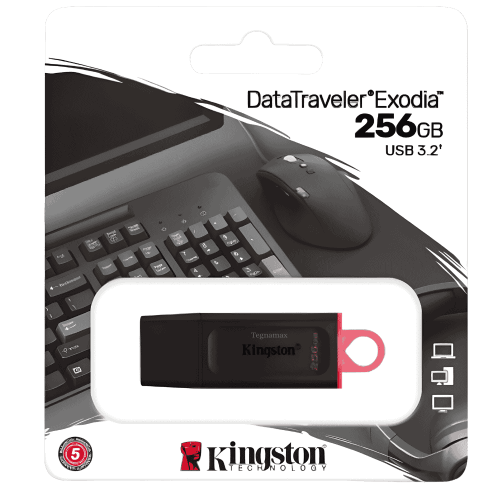 pendrive kingston de 256gb color negro interfaz usb 3.2 gen 1 de alta capacidad