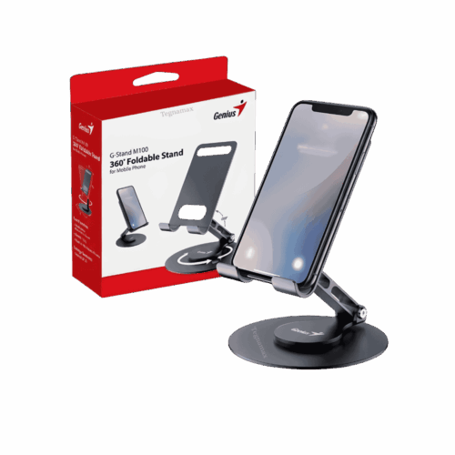 Base Soporte Celular Genius M100 Giratorio 360 Plegable Aluminio