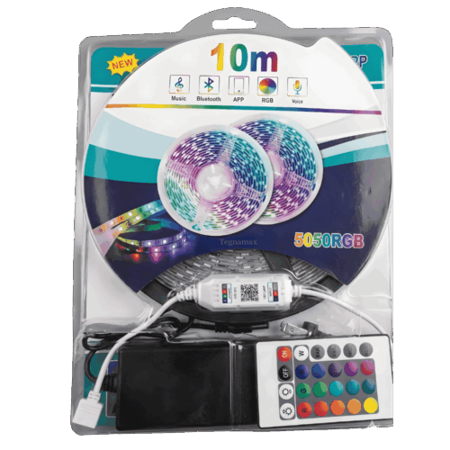 Tira de Luces LED RGB 10 Metros – Control Bluetooth por App Celular (Multicolor)