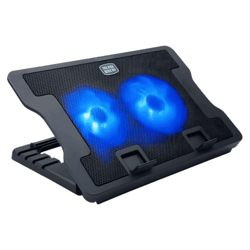 Ventilador para Laptop Reclinable 2 Fans – Base Enfriadora con Luz Azul (Hasta 17")