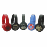 audifonos bluetooth de superheroes disponibles en color verde azul y rojo