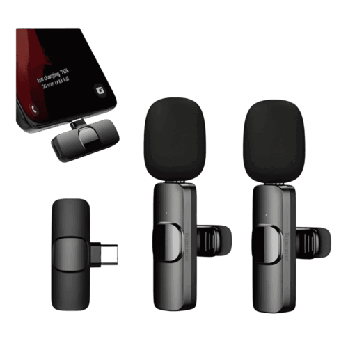 Micrófono Inalámbrico Dual Tipo C – Kit 2 Micrófonos de Solapa para Celular