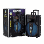 parlante activo de 15 pulgadas con luces led y microfonos para fiestas