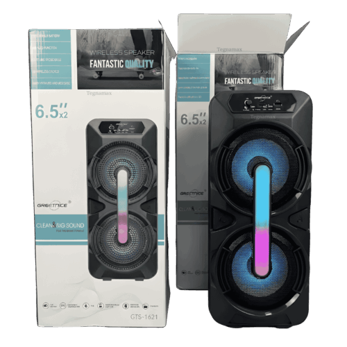Parlante Bluetooth Doble 6.5″ – Torre de Sonido Portátil con Luces LED RGB