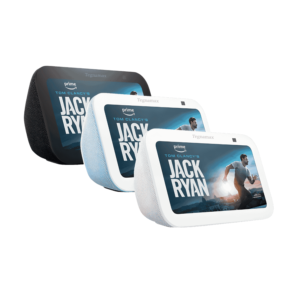 pantalla inteligente amazon echo show 5 color negro mostrando interfaz de reloj