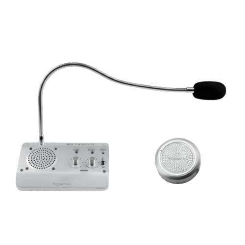 Intercomunicador para ventanilla — Sistema de doble vía con micrófono y altavoz externo