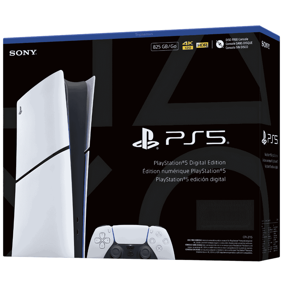 Consola ps5 digital sony edicion 825gb con base vertical y accesorios
