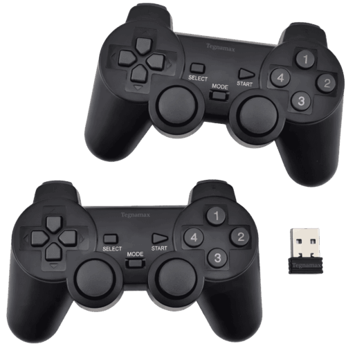 Kit 2 Mandos Inalámbricos Gamepad 2.4G – Para PC, Android TV Box y PS3 (Incluye Receptor USB)