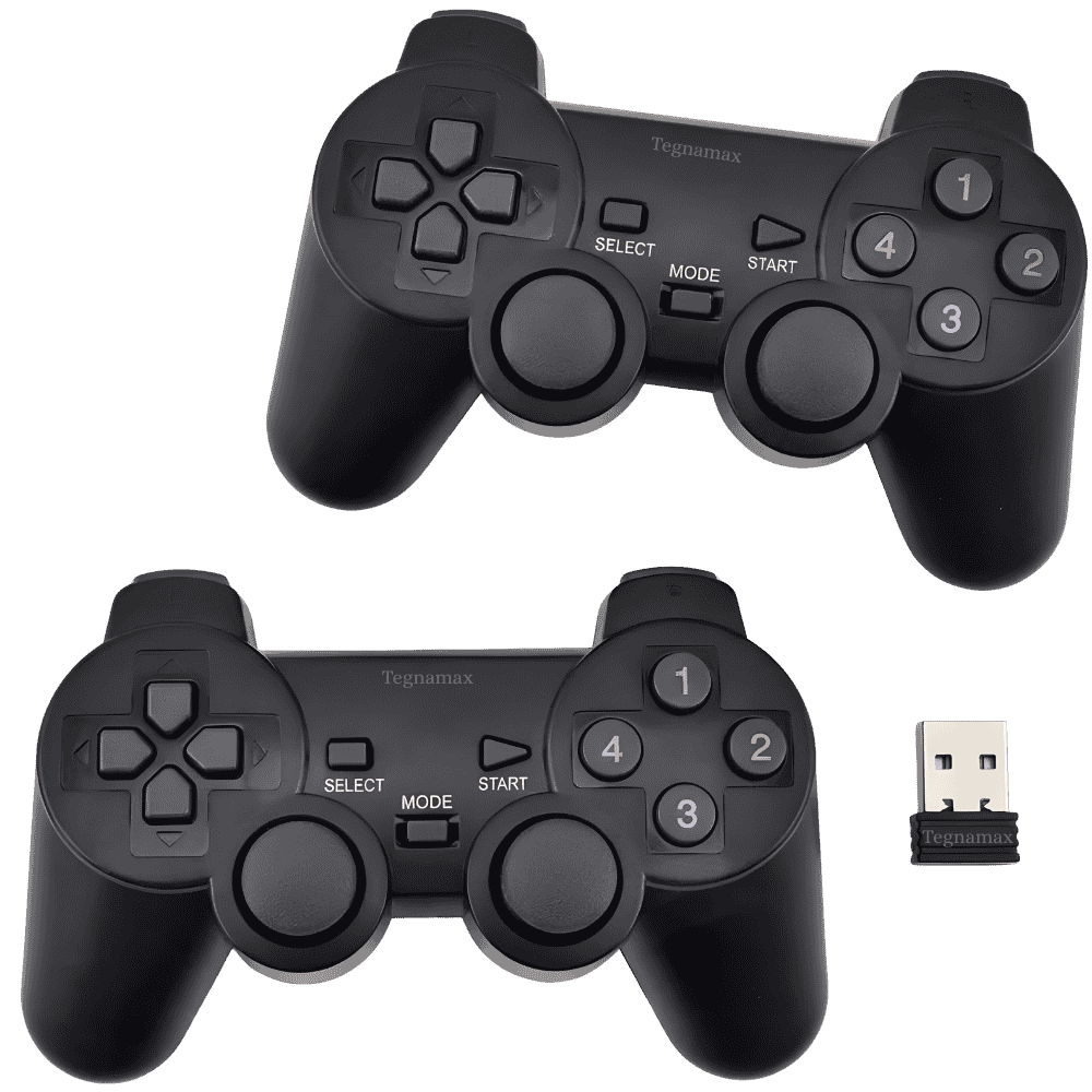 pack de 2 mandos inalambricos tipo playstation para pc y tv box con receptor usb