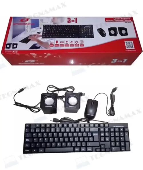 COMBO SPEEDMIND 3 EN 1 MOUSE/ TECLADO/ PARLANTE USB