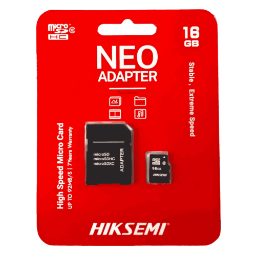 Memoria Micro SD Hiksemi 16GB Clase 10 – Velocidad 92MB/s con Adaptador SD