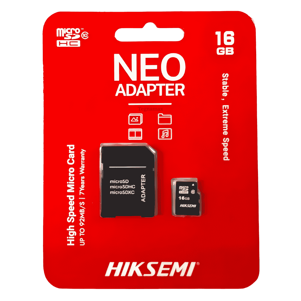 memoria micro sd hiksemi 16gb clase 10 velocidad 92mbs con adaptador sd