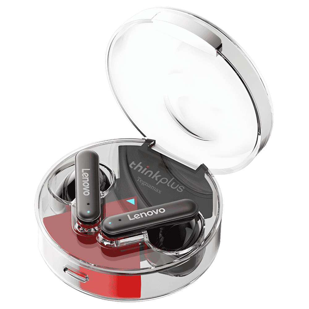 audifonos bluetooth lenovo thinkplus lp10 diseño transparente futurista