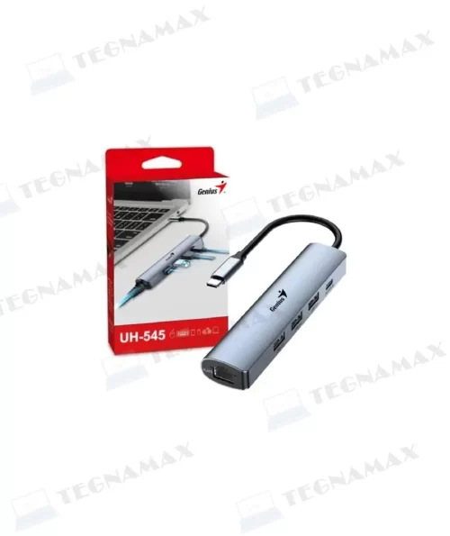 Hub USB-C Genius UH-545 5 en 1 – 3x USB-A + 1x USB-C + RJ45 Ethernet