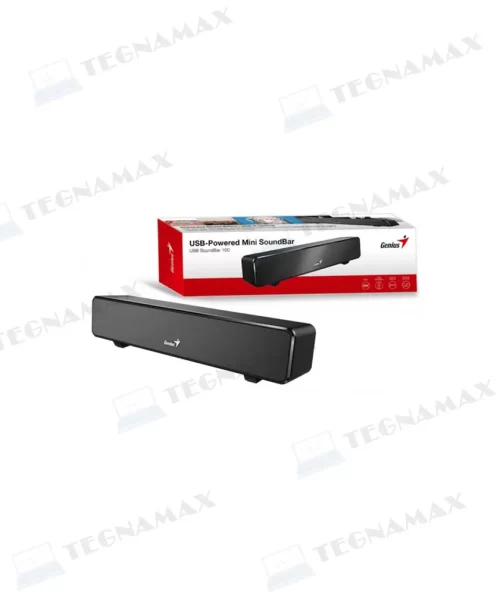 Parlante Soundbar Genius 100 USB Negro – Barra de Sonido para PC 2.0