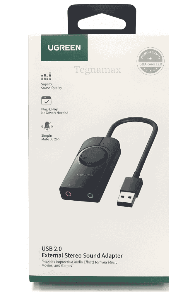 adaptador de sonido ugreen cm129 usb 2.0 con volumen y mute