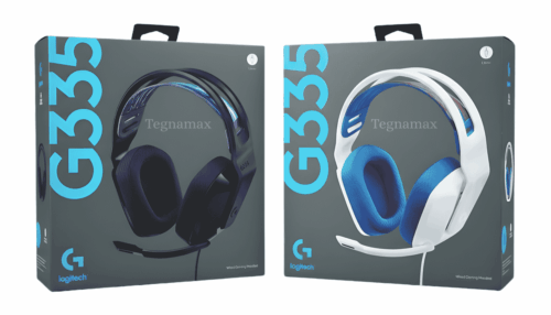 Audífonos Logitech G335 — ligeros con micrófono flip-to-mute (negro y blanco)