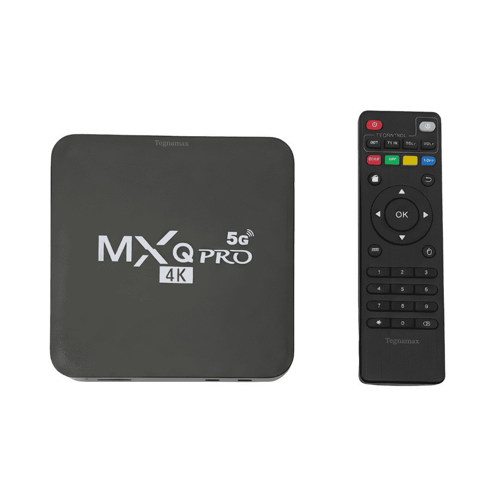 Tv box mxq pro 4k 5g con sistema android 11 vista superior