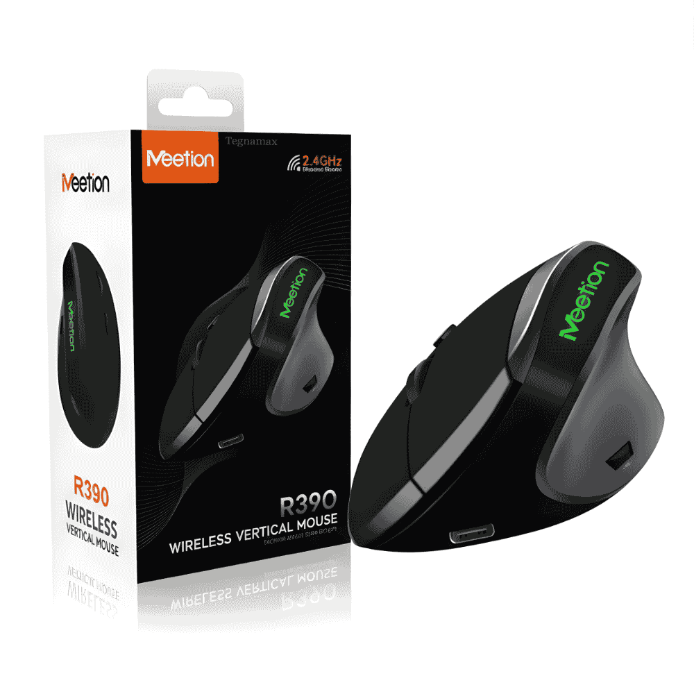mouse vertical meetion mt-r390 inalambrico 2.4g usb-c