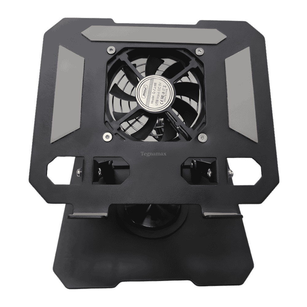 soporte metalico para laptop con ventilador giratorio 360 grados vista superior