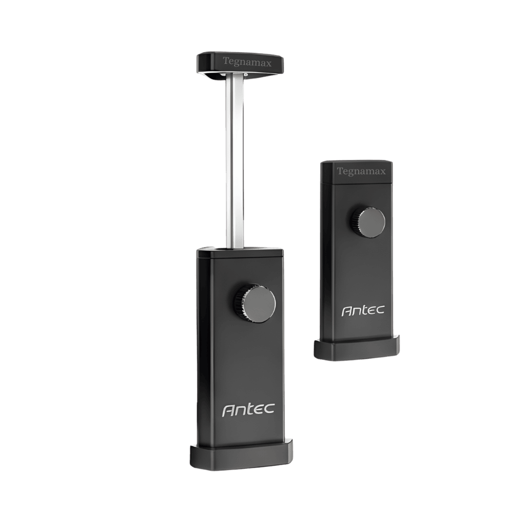 soporte de aluminio negro ajustable para sostener tarjeta grafica pesada