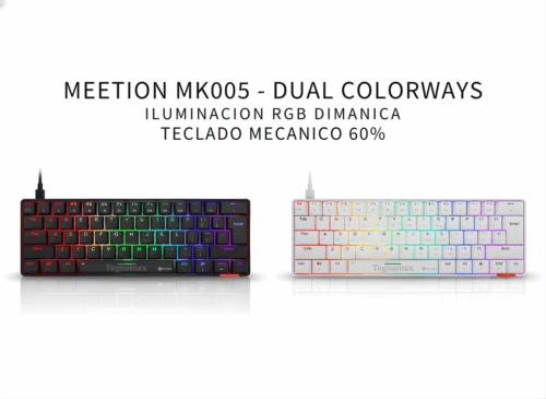 Teclado mecánico MEETION MK005 — TKL, RGB, switch azul