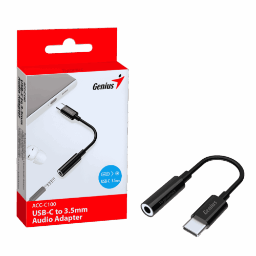 Adaptador Audio Tipo C Genius Universal Jack 3.5mm Estéreo