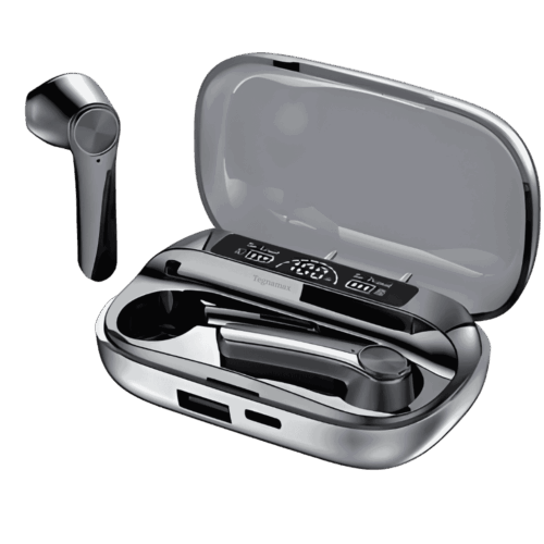 Audífonos Bluetooth Tipo Palito Metálicos TWS con Power Bank y Pantalla LED