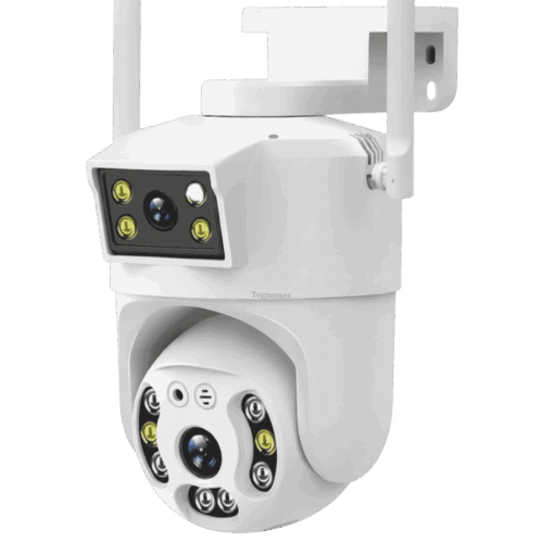 Cámara WiFi Exterior Doble Lente – Seguridad Dual PTZ con Doble Pantalla en App