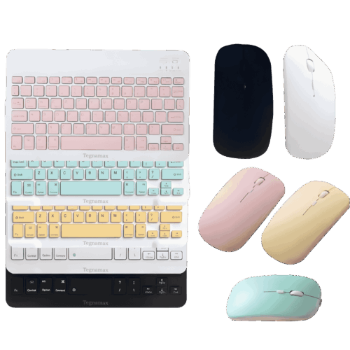 Combo Teclado y Mouse Bluetooth – Kit Inalámbrico Slim para Tablet, Celular y PC