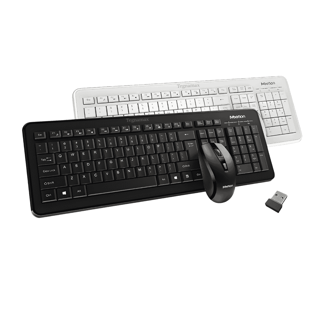 combo teclado y mouse inalambrico meeetion mt-c4120 color negro diseño delgado