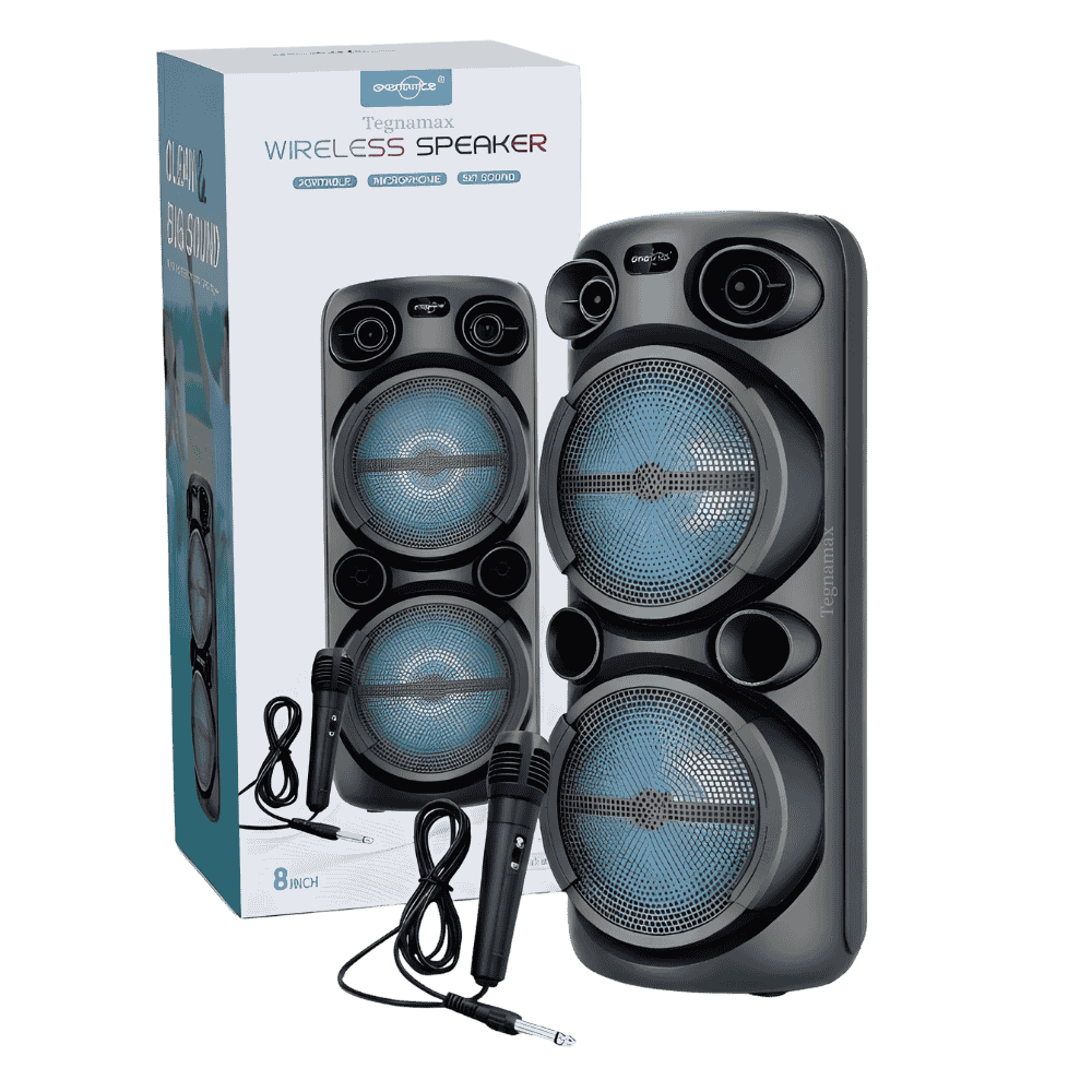 parlante bluetooth de 8 pulgadas gts-2059 con luces led y sonido potente