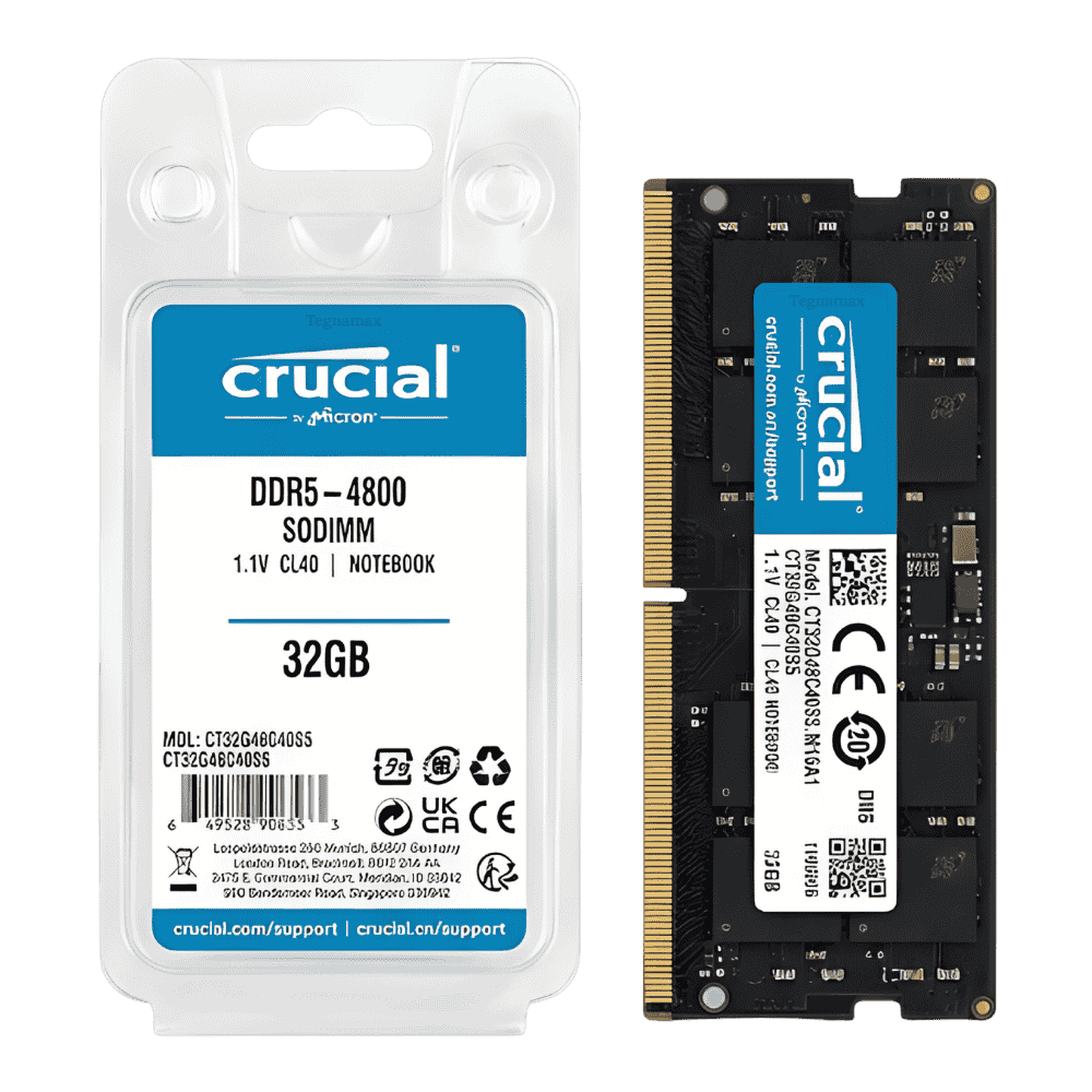 Memoria RAM DDR5 32GB Crucial para laptop 4800MHz