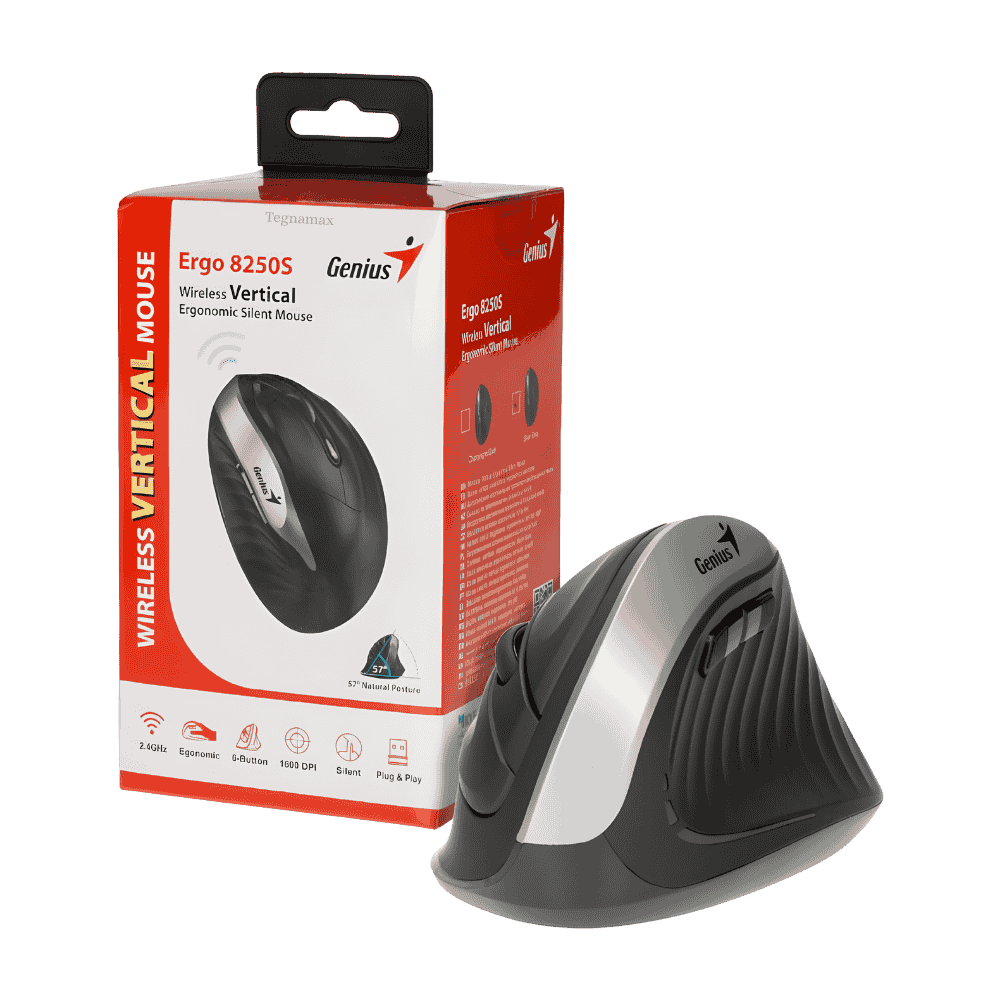 Mouse Genius ergonomico Ergo 8250 vertical silencioso Tegnamax