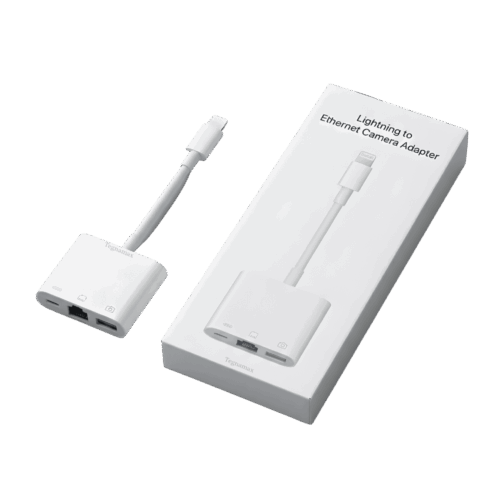 Adaptador De Red Ethernet RJ45 Para iPhone Con Puerto USB Y Carga