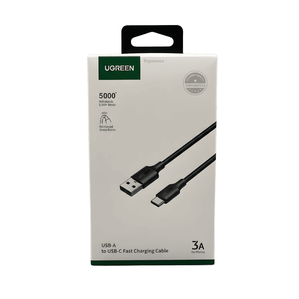 Cable de datos ugreen us287 con conectores usb a y tipo c enrollado
