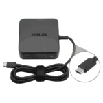 Bloque de cargador asus de 65w color negro con su cable y conector usb tipo c