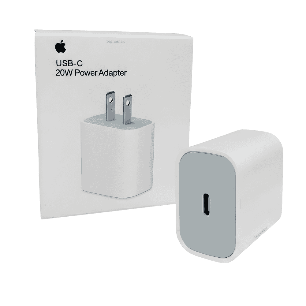 Cargador iphone tipo c de 20w cubo adaptador de corriente blanco