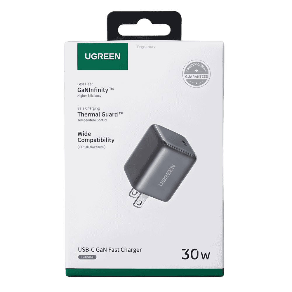 Cubo de carga rapida cargador ugreen de 30w modelo x513 con puerto tipo c frontal