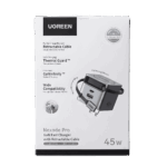Cargador de pared ugreen nexode pro de 45w mostrando su practico cable tipo c retractil