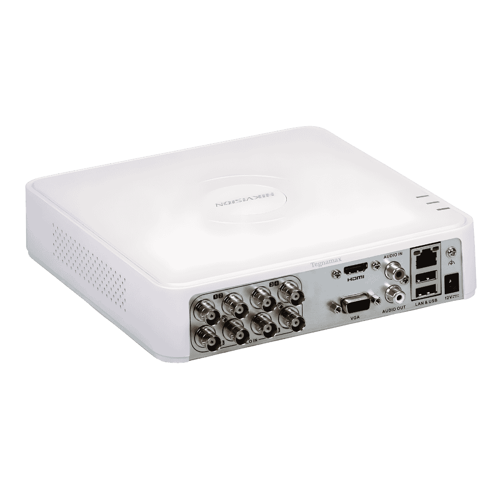 Dvr hikvision 8 canales 1080p lite color blanco vista superior