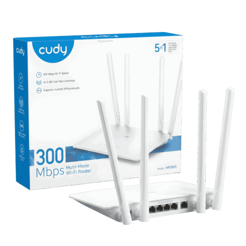 Router Inalámbrico Cudy WR300S N300 4 Antenas 5dBi 4 En 1