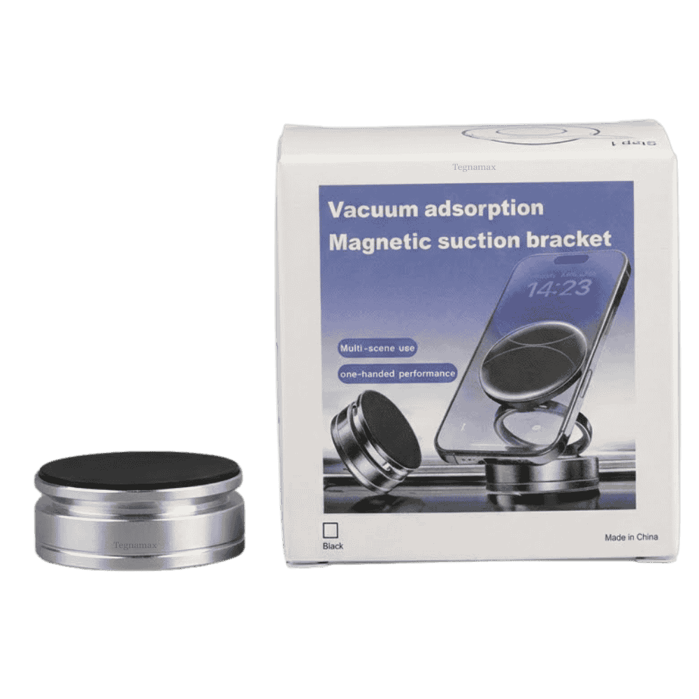 Soporte para telefono con doble anillo desplegado en modo stand vertical